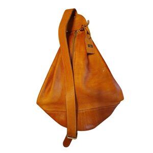 Young Camel Light Tan Leather Shoulder Bag Snap Sack Single Strap, Italy, READ